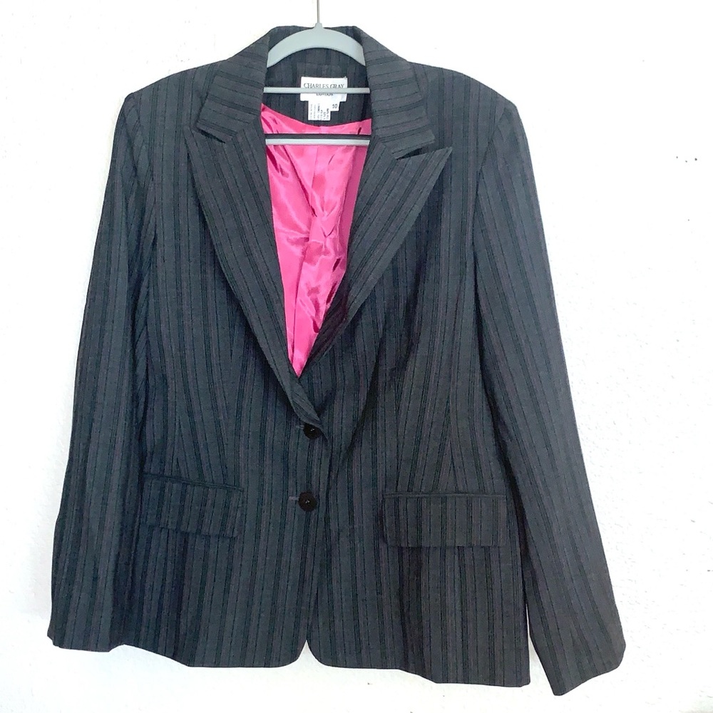 Charles Gray London Striped Blazer
